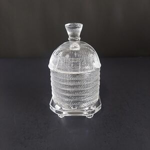 L.E. Smith Glass Honey Pot